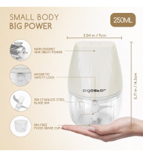 MINI TRITATUTTO SENZA FILI - RICARICABILE -  CAPACITA' 300ML - 40W BEIGE - D90H145mm - FREE BPA - FRULLATORE AIGOSTAR MINI TRITATUTTO SENZA FILI - RICARICABILE -  CAPACITA' 300ML - 40W BEIGE - D90H145mm - FREE BPA - FRULLATORE AIGOSTAR