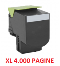 TONER 802HK NERO ALTA CAPACITA' 80C2HK0 COMPABILE PER LEXMARK CX410DE CX410DTE CX410E CX510 4.000 PAGINE
