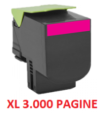 TONER 802H M MAGENTA ALTA CAPACITA' 80C2HM0 COMPABILE PER LEXMARK CX410DE CX410DTE CX410E CX510 3.000 PAGINE