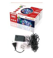 CATENA LUMINOSA LED DA 200 LUCCIOLE DA INTERNO ARRANGO 57236 15.5MT LUCE MULTICOLORE 8 GIOCHI LUMINOSI - FILO VERDE 220V-240V