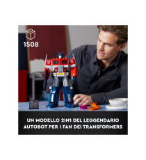 Lego Icons - Optimus Prime Transformers - modellino da costruire 2 in 1 - Lego 10302