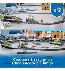 Lego City - Treno passeggeri espresso - LEGO 60337 Con locomotiva giocattolo telecomandata con luci e binari - ANNI 7+