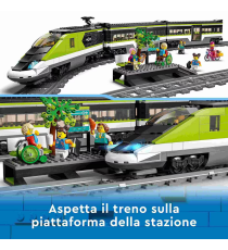 Lego City - Treno passeggeri espresso - LEGO 60337 Con locomotiva giocattolo telecomandata con luci e binari - ANNI 7+