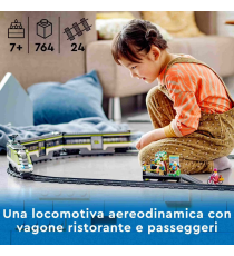 Lego City - Treno passeggeri espresso - LEGO 60337 Con locomotiva giocattolo telecomandata con luci e binari - ANNI 7+