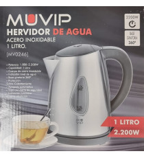 BOLLITORE ELETTRICO MUVIP MV0246 IN ACCIAIO INOX - 2200W - CAPACITA 1 LITRO - SPEGNIMENTO AUTOMATICO A BOLLITURA BOLLITORE ELETTRICO MUVIP MV0246 IN ACCIAIO INOX - 2200W - CAPACITA 1 LITRO - SPEGNIMENTO AUTOMATICO A BOLLITURA