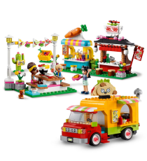 Lego Friends - Il mercato dello street food - LEGO 41701 include camion dei tacos e bar dei frullati ANNI 6+