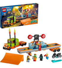 Lego City - Truck dello Stunt Show - LEGO 60294 Moto giocattolo con Meccanismo a Spinta, Dunk Tank, Minifigure di Pilota ANNI 6+