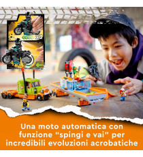 Lego City - Truck dello Stunt Show - LEGO 60294 Moto giocattolo con Meccanismo a Spinta, Dunk Tank, Minifigure di Pilota ANNI 6+