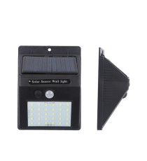 LAMPADA SOLARE LED DA PARETE ELBAT EB0393 30 LUMEN 6500K LUCE FREDDA IP44 MISURA 9.6x12.4x4.8cm APPLIQUE MURO BATTERIA 1200mAh