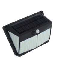 LAMPADA SOLARE LED DA PARETE A 3 LATI ELBAT EB0396 250 LUMEN 6500K LUCE FREDDA IP44 MISURA 16x5.5x11cm APPLIQUE MURO 1200mAh