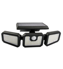 LAMPADA SOLARE LED TRIPLA DA PARETE ELBAT EB0375 800 LUMEN 6500K LUCE FREDDA IP65 MISURA 215x125x125mm APPLIQUE DA MURO