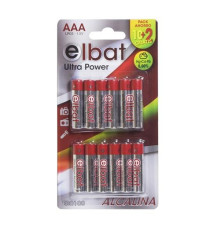 BATTERIE ELBAT EB0100 AAA 12PZ ULTRA POWER MN2400 LR03 ALCALINA 12PZ MINI STILO AAA  - DURATA GARANTITA 12 PILE BATTERIE ELBAT EB0100 AAA 12PZ ULTRA POWER MN2400 LR03 ALCALINA 12PZ MINI STILO AAA  - DURATA GARANTITA 12 PILE
