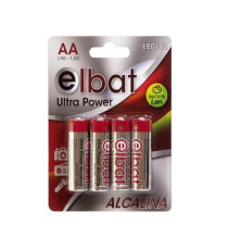 BATTERIE ELBAT EB0102 AA 4PZ ULTRA POWER MN1500 LR6 ALCALINA 4PZ STILO AA - DURATA GARANTITA 4 PILE BATTERIE ELBAT EB0102 AA 4PZ ULTRA POWER MN1500 LR6 ALCALINA 4PZ STILO AA - DURATA GARANTITA 4 PILE