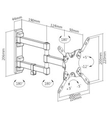 SUPPORTO STAFFA PORTA TV DA 13 A 42 POLLICI CON BRACCIO ARTICOLATO CROMAD CR0532 -DA 13" A 42"-PORTATA 20KG-VESA 75X75 A 200X200 SUPPORTO STAFFA PORTA TV DA 13 A 42 POLLICI CON BRACCIO ARTICOLATO CROMAD CR0532 -DA 13" A 42"-PORTATA 20KG-VESA 75X75 A 200X200