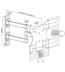 SUPPORTO STAFFA PORTA TV DA 23 A 42 POLLICI CON BRACCIO ARTICOLATO CROMAD CR0868 -DA 23" A 42"-PORTATA 20KG-VESA 75X75 A 200X200 SUPPORTO STAFFA PORTA TV DA 23 A 42 POLLICI CON BRACCIO ARTICOLATO CROMAD CR0868 -DA 23" A 42"-PORTATA 20KG-VESA 75X75 A 200X200