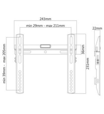 SUPPORTO STAFFA PORTA TV FISSA DA 23 A 42 POLLICI CROMAD CR0534 - DA 23" A 42" - PORTATA 40KG - VESA 200X200 DA PARETE