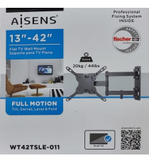 SUPPORTO STAFFA PORTA TV DA 13 A 42 POLLICI CON BRACCIO GIREVOLE AISENS WT42TSLE-00911 -DA13" A 42"-PORTATA 20KG-VESA 200X200