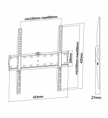 SUPPORTO STAFFA PORTA TV FISSA DA 32 A 55 POLLICI AISENS WT55F-013 - DA 32" A 55" - PORTATA 40KG - VESA FINO A 400X400 DA PARETE