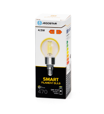 LAMPADINA SMART LED FILAMENTO A SFERA G45 4.5W E14 WIFI CCT 2700K-6500K 470 LUMEN D45H107.5mm ALEXA E GOOGLE ASSISTANT LAMPADINA SMART LED FILAMENTO A SFERA G45 4.5W E14 WIFI CCT 2700K-6500K 470 LUMEN D45H107.5mm ALEXA E GOOGLE ASSISTANT
