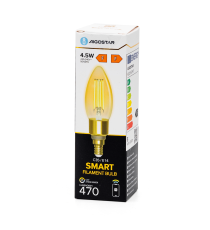LAMPADINA SMART LED FILAMENTO A CANDELA C35 AMBRATA 4.5W E14 WIFI CCT 2700K-6500K 470 LUMEN D35H119mm ALEXA E GOOGLE ASSISTANT LAMPADINA SMART LED FILAMENTO A CANDELA C35 AMBRATA 4.5W E14 WIFI CCT 2700K-6500K 470 LUMEN D35H119mm ALEXA E GOOGLE ASSISTANT
