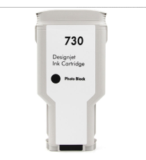 CARTUCCIA COMPATIBILE PER HP 730XPBK PHOTO BLACK P2V73A  INK DYE PER HP DESIGNJET T1600,T1700,T2600 300ml