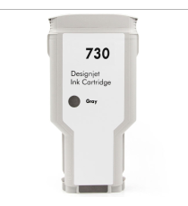 CARTUCCIA COMPATIBILE PER HP 730XGY GRIGIA P2V72A  INK DYE PER HP DESIGNJET T1600,T1700,T2600 300ml