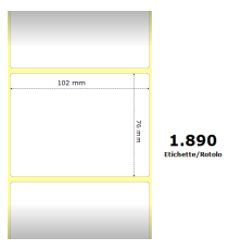 ETICHETTE ZEBRA 102X76MM BIANCHE 1890PZ 880170-076 TERMICHE COMPATIBILI CON ZEBRA ZT230,ZT411,ZT421,ZM400,S4M Z-2000D