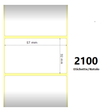 ETICHETTE ZEBRA 57X32MM BIANCHE 2100PZ 10015781 TERMICHE COMPATIBILI ZEBRA GK420,ZD420,ZD421,ZD620 Z-2000D