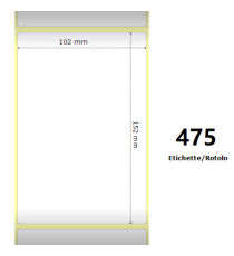 ETICHETTE ZEBRA 102X150MM BIANCHE 475PZ 800284-605 TERMICHE COMPATIBILI ZEBRA GK420,ZD420,ZD421,ZD620 Z-1000D