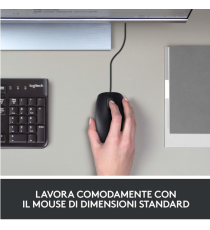 MOUSE LOGITECH B100 OTTICO NERO 910-003357 CAVO USB 2.0 DA 180CM - USO AMBIDESTRO - 2 PULSANTI + ROTELLA - PICCOLO E COMPATTO MOUSE LOGITECH B100 OTTICO NERO 910-003357 CAVO USB 2.0 DA 180CM - USO AMBIDESTRO - 2 PULSANTI + ROTELLA - PICCOLO E COMPATTO