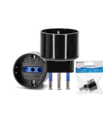 ADATTATORE ROTONDO CON PRESA SHUKO 10A 250V SPINA 10A 2P+E NERO MAX 1500W 10A 250V-S11 10A 250V 1-WAY P30 PROTEZIONE BAMBINI ADATTATORE ROTONDO CON PRESA SHUKO 10A 250V SPINA 10A 2P+E NERO MAX 1500W 10A 250V-S11 10A 250V 1-WAY P30 PROTEZIONE BAMBINI