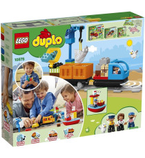 Lego Duplo - Il grande treno merci - LEGO 10875 Set Push & Go, Luci e Suoni, Costruzioni Creative, Gru ANNI 2+
