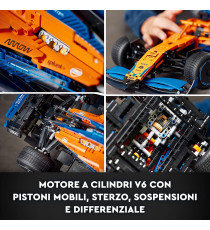 Lego Technic - Monoposto McLaren Formula 1 - Lego 42141 Auto Replica Supercar F1 ANNI 18+