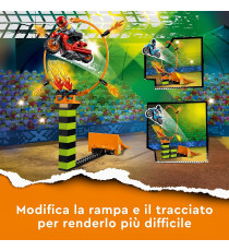 Lego City Stuntz - Competizione acrobatica - LEGO 60299 Set con 2 Moto Cerchio di Fuoco e Duke DeTain ANNI 5+
