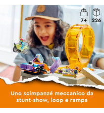 Lego City Stuntz - Giro della morte dello scimpanzé - LEGO 60338 Moto Giocattolo Carica e Vai con Minifigure - ANNI 7+