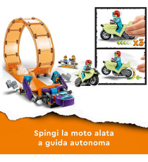 Lego City Stuntz - Giro della morte dello scimpanzé - LEGO 60338 Moto Giocattolo Carica e Vai con Minifigure - ANNI 7+
