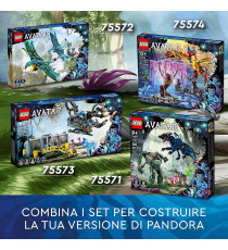 Lego Avatar - Il primo volo sulla banshee di Jake e Neytiri - Lego 75572 Pandora con Parti Fluorescenti e 2 Banshee ANNI 9+