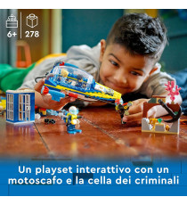 Lego City - Missioni investigative della polizia marittima - Lego 60355 Barca Giocattolo e 4 Minifigure ANNI 6+