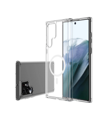 CUSTODIA SILICONE TRASPARENTE PER SAMSUNG S23 SLIM CON MAG-SAFE MAGNETIC MORBIDA IN TPU RESISTENTE - COVER ANTIGRAFFIO