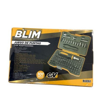 SET 101 PEZZI CACCIAVITE A CRICCHETTO REVERSIBILE BLIM BL0263 + 100 INSERTI PUNTE CON ADATTATORE IN CROMO VANADIO ERGONOMICO SET 101 PEZZI CACCIAVITE A CRICCHETTO REVERSIBILE BLIM BL0263 + 100 INSERTI PUNTE CON ADATTATORE IN CROMO VANADIO ERGONOMICO