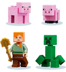 LEGO Minecraft - La pig house - LEGO 21170 CON Minecraft Alex, un iconico Creeper, 2 animali giocattolo Anni 8+
