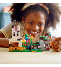 LEGO Minecraft - Il Ranch del Coniglio - Lego 21181 con Figure di Domatore, Zombie e Animali Anni 8+