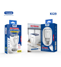 Caricatore 2 porte fast USB Yookie KI29 con purificatore d'aria e ionizzatore - Ricarica fast 2 USB 5V-2.4A caricatore da muro Caricatore 2 porte fast USB Yookie KI29 con purificatore d'aria e ionizzatore - Ricarica fast 2 USB 5V-2.4A caricatore da muro