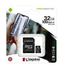 MICRO SDHC 32GB CLASSE 10 SDCS2/32GB UHS-I KINGSTON CANVAS SELCET PLUS - MICROSD 32GB 100MBs CON ADATTATORE MICRO SDHC 32GB CLASSE 10 SDCS2/32GB UHS-I KINGSTON CANVAS SELCET PLUS - MICROSD 32GB 100MBs CON ADATTATORE
