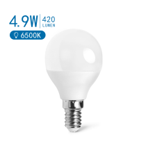 Lampadina Led G45 4.9W attacco E14 420 LUMEN - 6500K Luce fredda bianca D45xH80mm Equivalenza incandescente 37W Aigostar Lampadina Led G45 4.9W attacco E14 420 LUMEN - 6500K Luce fredda bianca D45xH80mm Equivalenza incandescente 37W Aigostar