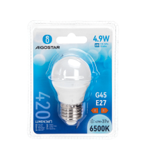 Lampadina Led G45 4.9W attacco E27 420 LUMEN - 6500K Luce fredda bianca D45xH80mm Equivalenza incandescente 37W Aigostar Lampadina Led G45 4.9W attacco E27 420 LUMEN - 6500K Luce fredda bianca D45xH80mm Equivalenza incandescente 37W Aigostar