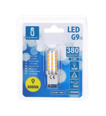 Lampadina Led G9 3.4W 380 lumen 3000K luce calda gialla W16.5H50mm angolo 360 gradi Equivalenza incandescente 35W Aigostar Lampadina Led G9 3.4W 380 lumen 3000K luce calda gialla W16.5H50mm angolo 360 gradi Equivalenza incandescente 35W Aigostar