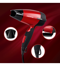 Asciugacapelli da viaggio rosso e nero 1400W - 2 regolazioni di velocità e calore - L135W74H225mm Phon Certificato Aigostar Asciugacapelli da viaggio rosso e nero 1400W - 2 regolazioni di velocità e calore - L135W74H225mm Phon Certificato Aigostar