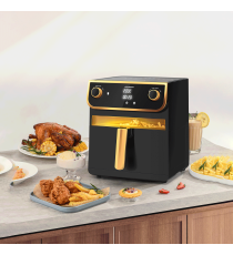 Friggitrice ad aria da 8 litri - 1700W - Touch screen LED - Doppia manopola - programma preriscaldamento unico - AIGOSTAR Friggitrice ad aria da 8 litri - 1700W - Touch screen LED - Doppia manopola - programma preriscaldamento unico - AIGOSTAR