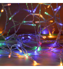 Catena luminosa lampadine a testa piatta 400 led 40mt - Rgby multicolor - 8 giochi di luce - IP44 interno/esterno